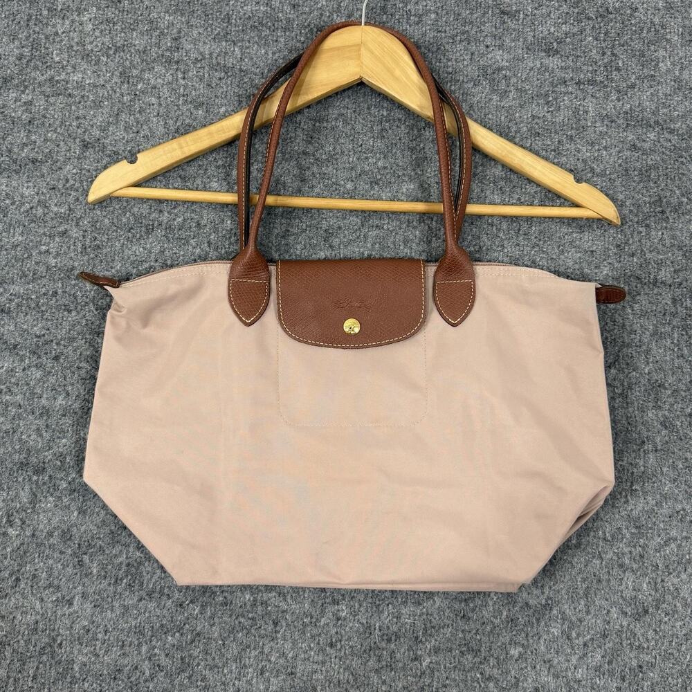 Longchamp Le Pliage Tote Bag Large Light Pink Nylon Leather Shoulder Casual Work